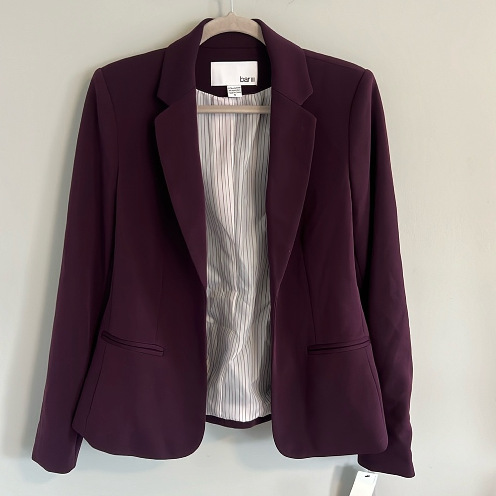 BAR III Aubergine Suit Jacket (size 8)
